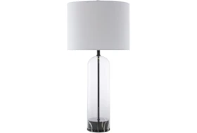 Table Lamp-Black Clear Painted Translucent Glass