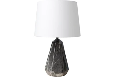 Table Lamp-Black Marble Ceramic