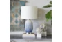 Table Lamp-Blue White Glazed Ceramic - Room