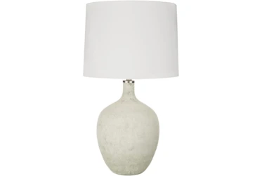 Table Lamp-White Marbled Glass