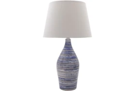 Table Lamp-Navy Blue Glazed Ceramic