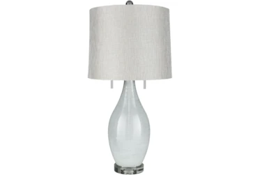 Table Lamp-White Pearlized Glass