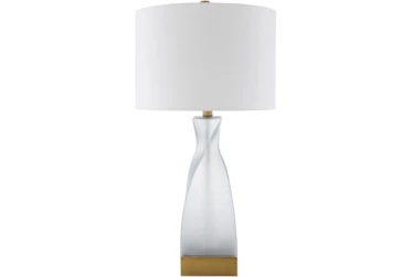 Table Lamp-White Glass Gold Metal