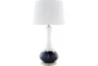 Table Lamp-Navy White Painted Glass - Signature
