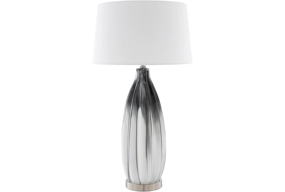 Table Lamp-Navy White Painted Glass