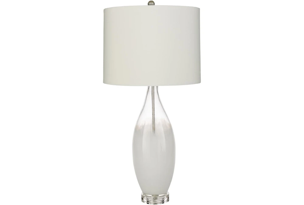 Table Lamp-White Painted Glass