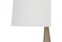 18 Inch Grey + Wood Table Lamp - Detail