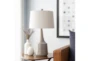 18 Inch Grey + Wood Table Lamp - Room