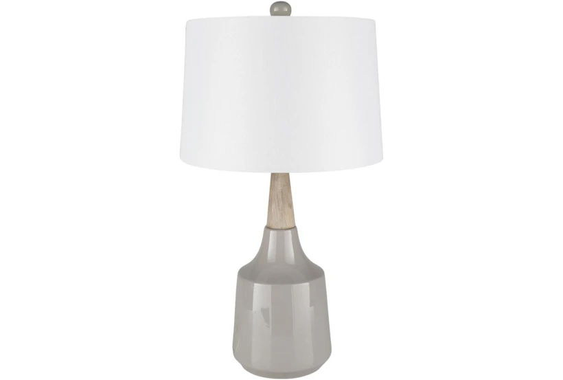 18 Inch Grey + Wood Table Lamp - 360