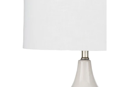 Table Lamp-White Marbled Ceramic - Detail