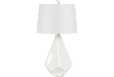 Table Lamp-White Glazed Ceramic 
