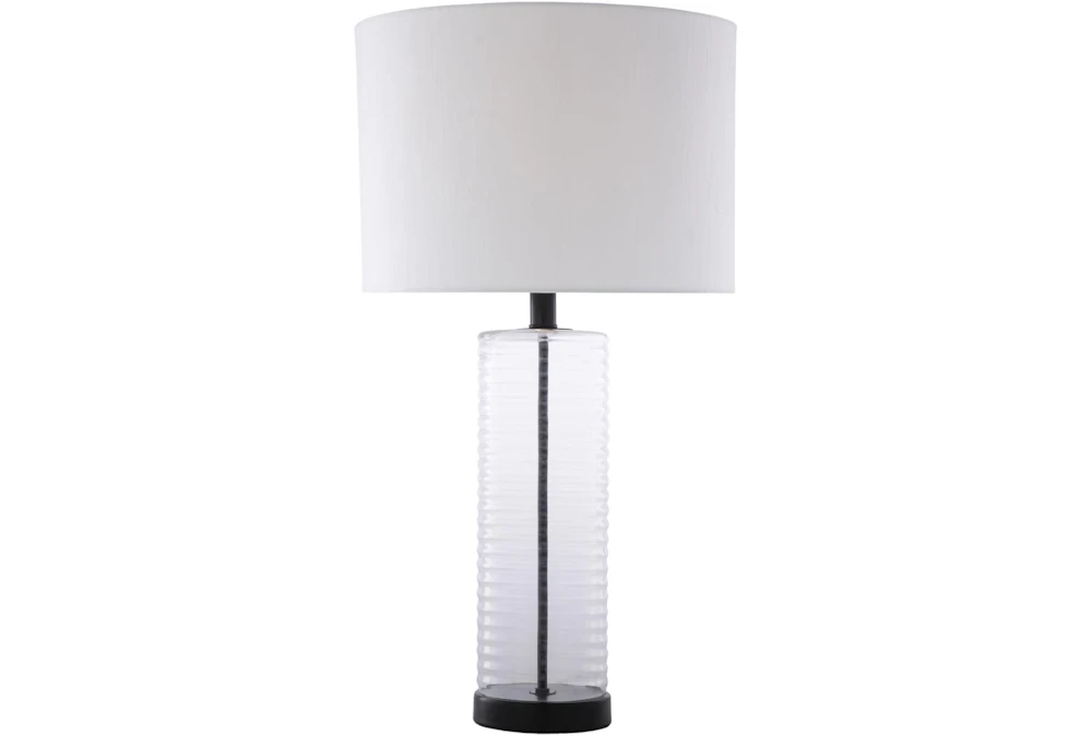 Table Lamp-Clear Painted Textured Glass