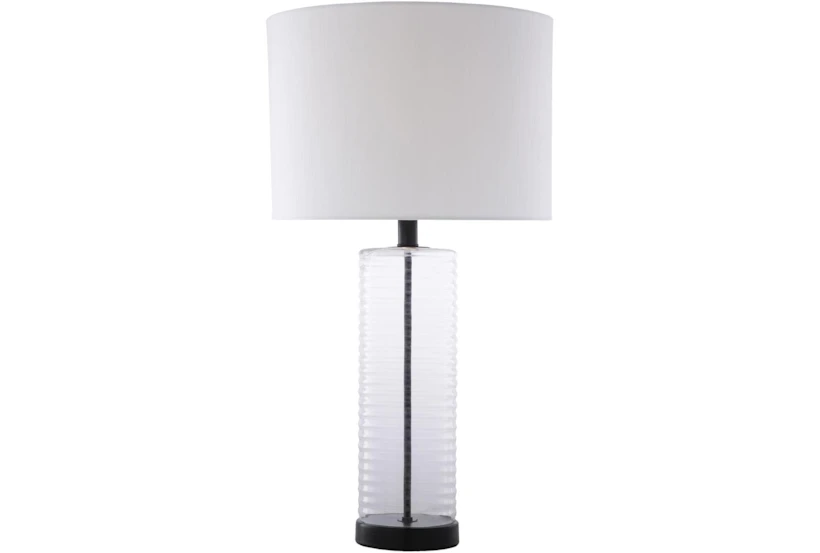 Table Lamp-Clear Painted Textured Glass - 360