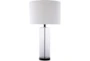 Table Lamp-Clear Painted Textured Glass - Signature