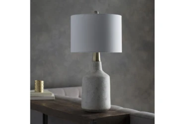 Table Lamp-White Textured Concrete