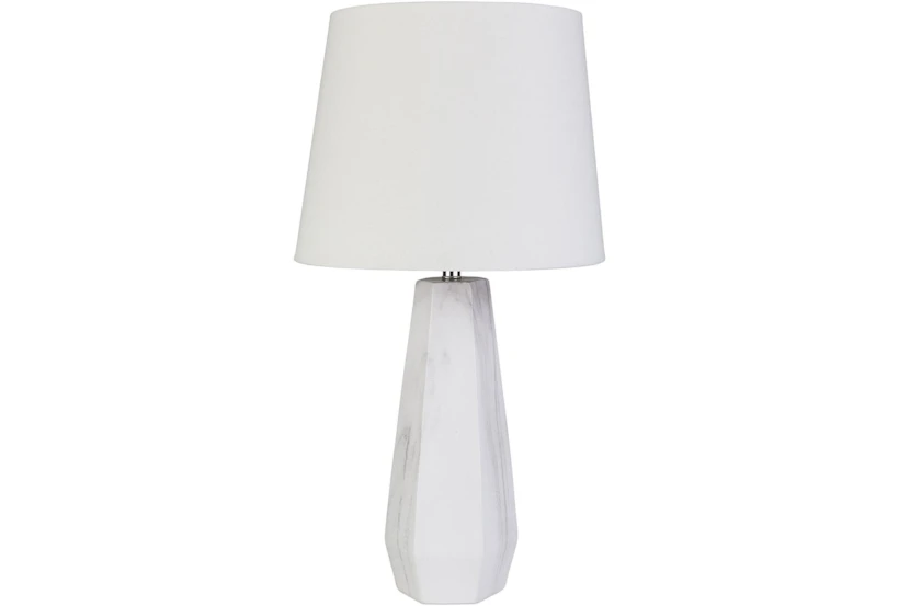 Table Lamp-White Marbled Ceramic - 360