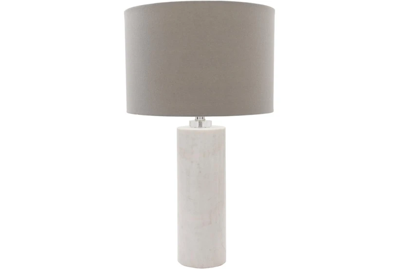 Table Lamp-White Natural Finish Marble Body - 360