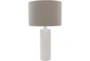 Table Lamp-White Natural Finish Marble Body - Signature