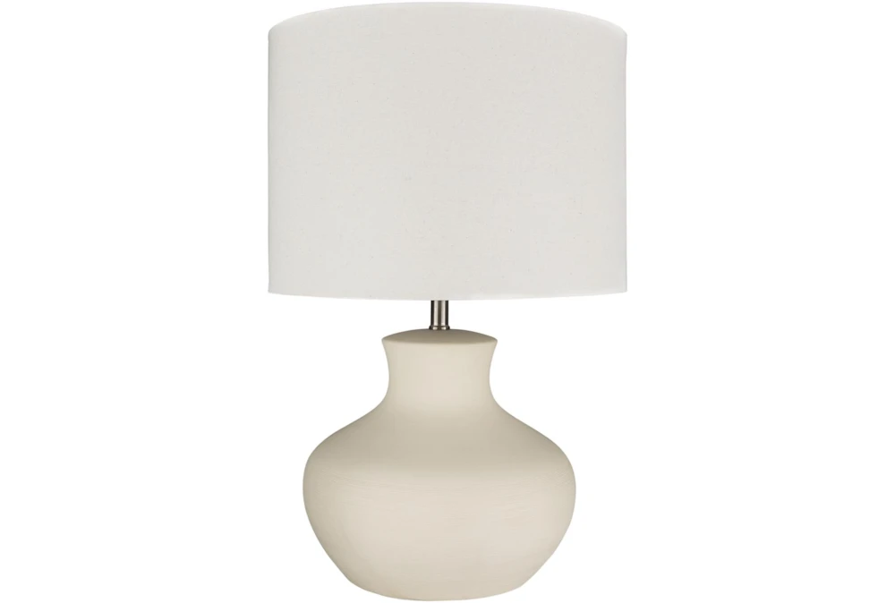 Table Lamp-Cream Glazed Ceramic