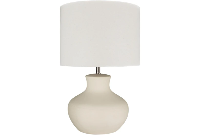 Table Lamp-Cream Glazed Ceramic - 360
