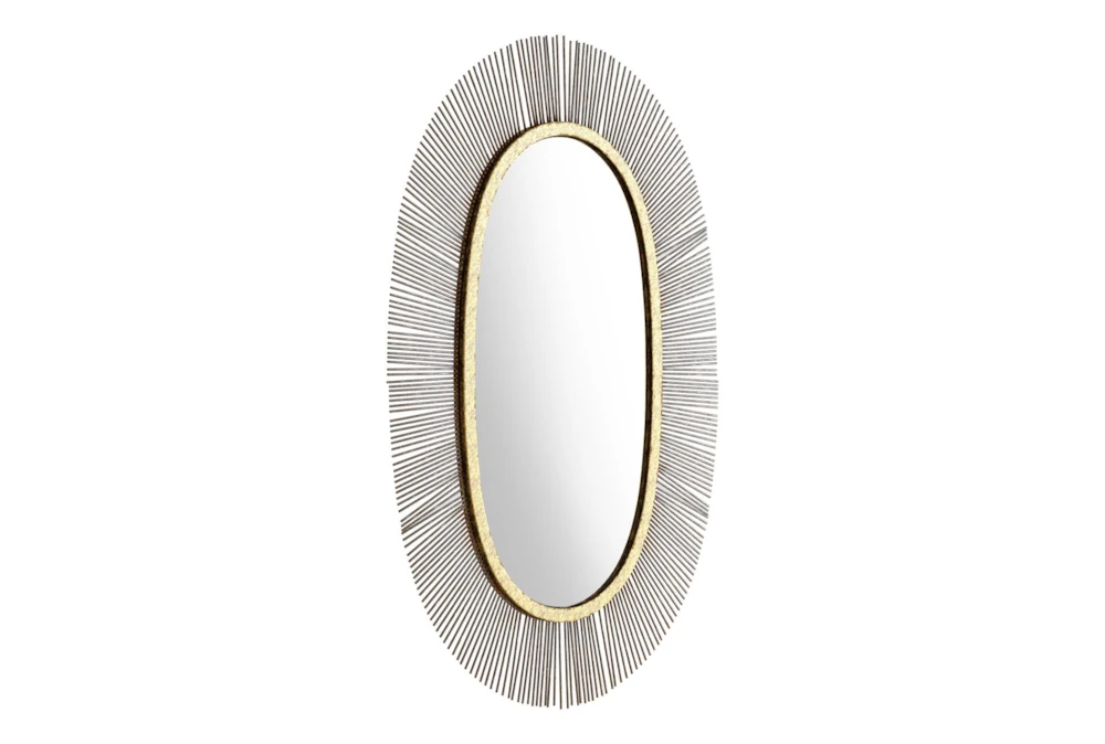 Black And Gold Oval Wall Mirror
