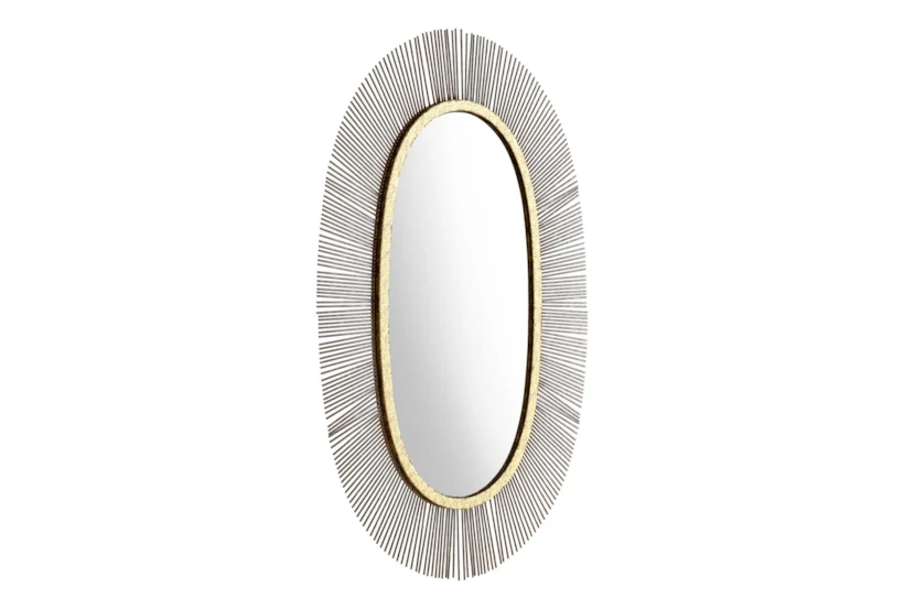 Black And Gold Oval Wall Mirror - 360