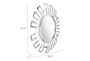Silver Circle Wall Mirror With  Rectangle Cut Outs  - Detail