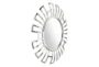 Silver Circle Wall Mirror With  Rectangle Cut Outs  - Signature