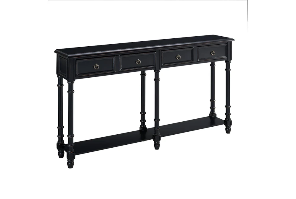Black Two Drawer 59" Console Table