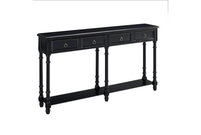 Black Two Drawer 59" Console Table - 360