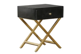 Black And Brass End Table