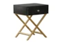 Black And Brass End Table - Signature
