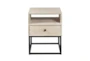 One Drawer Open Shelf End Table - Front