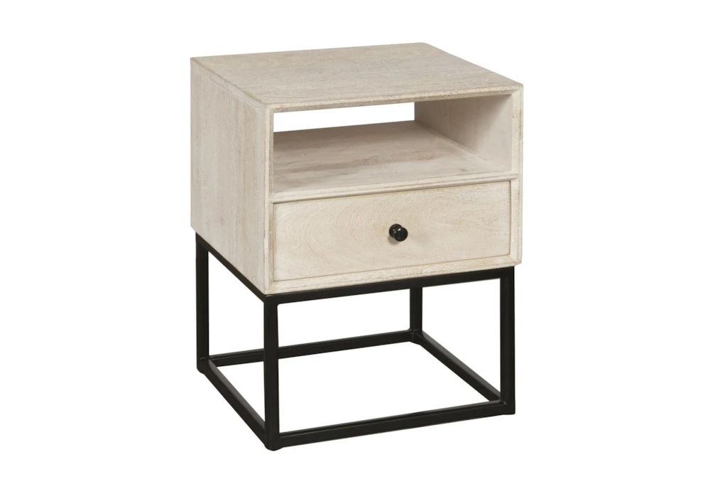 One Drawer Open Shelf End Table