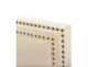 Full Cream Nailhead Trim Banded Border Upholstered Bed - Detail
