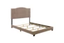 Queen Sand Stitched Camelback Upholstered Bed - Slats