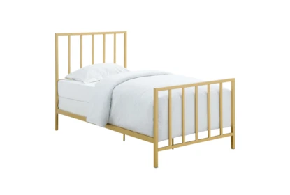Brushed Gold Twin Metal Bed Living Spaces, Gold Twin Bed Frame