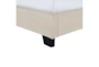 Full Cream Button Diamond Tufted Saddle Back Upholstered Bed - Detail