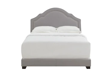 Full Shaped Back Upholsterd Bed-Smoke Grey