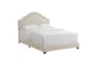Full Cream Nailhead Border Shaped Back Upholstered Bed - Side