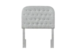 Twin Platinum Rounded Diamond Tufted Upholstered Headboard