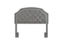 Full/Queen Charcoal Contrast Welt Trim Banded Border Tufted Upholstered Headboard - Signature