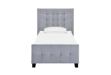 Twin Dove Button Box Tufted Modern Wing Upholstered Bed