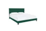 Eastern King Emerald Velvet Horizontal Channel Upholstered Bed - Side