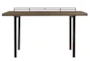 Rustic Wood + Metal 72" Writing Desk With USB + Power Outlet - Front