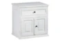 24" White Cabinet With 1 Drawer + Doors - Signature