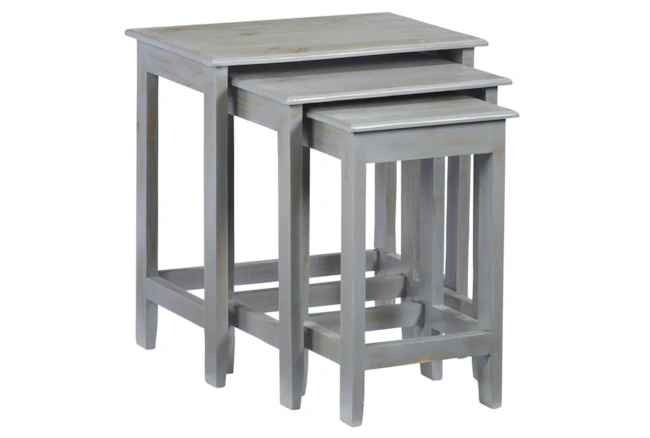 Grey Wash Set Of 3 Nestng Tables  - 360