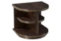 25" Chocolate Curved Multi Shelf Chairside Table - Signature