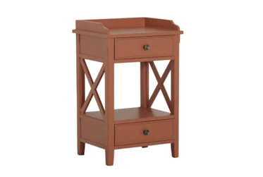 Two Drawer Clay X End Table