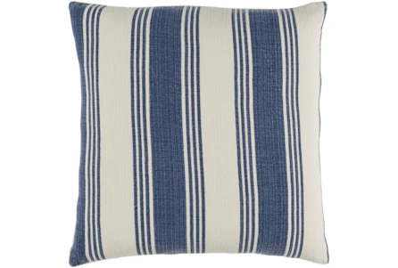 Accent Pillow-Navy And Cream Stripe 20X20 - Main